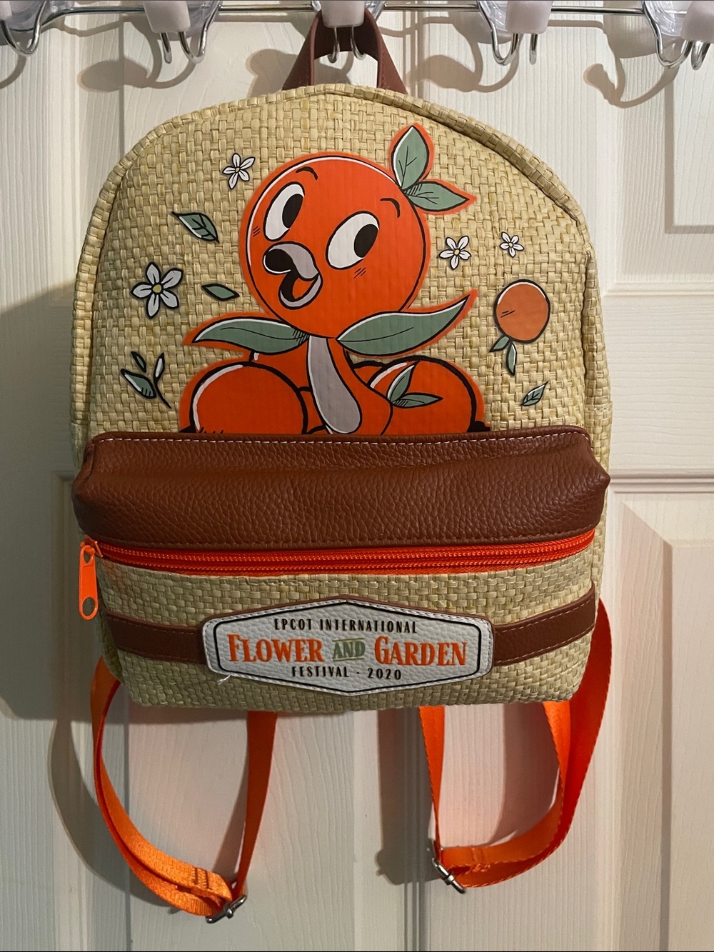 Disney Parks Orange Bird Straw Backpack 2020 Epcot Flower and Garden Festival